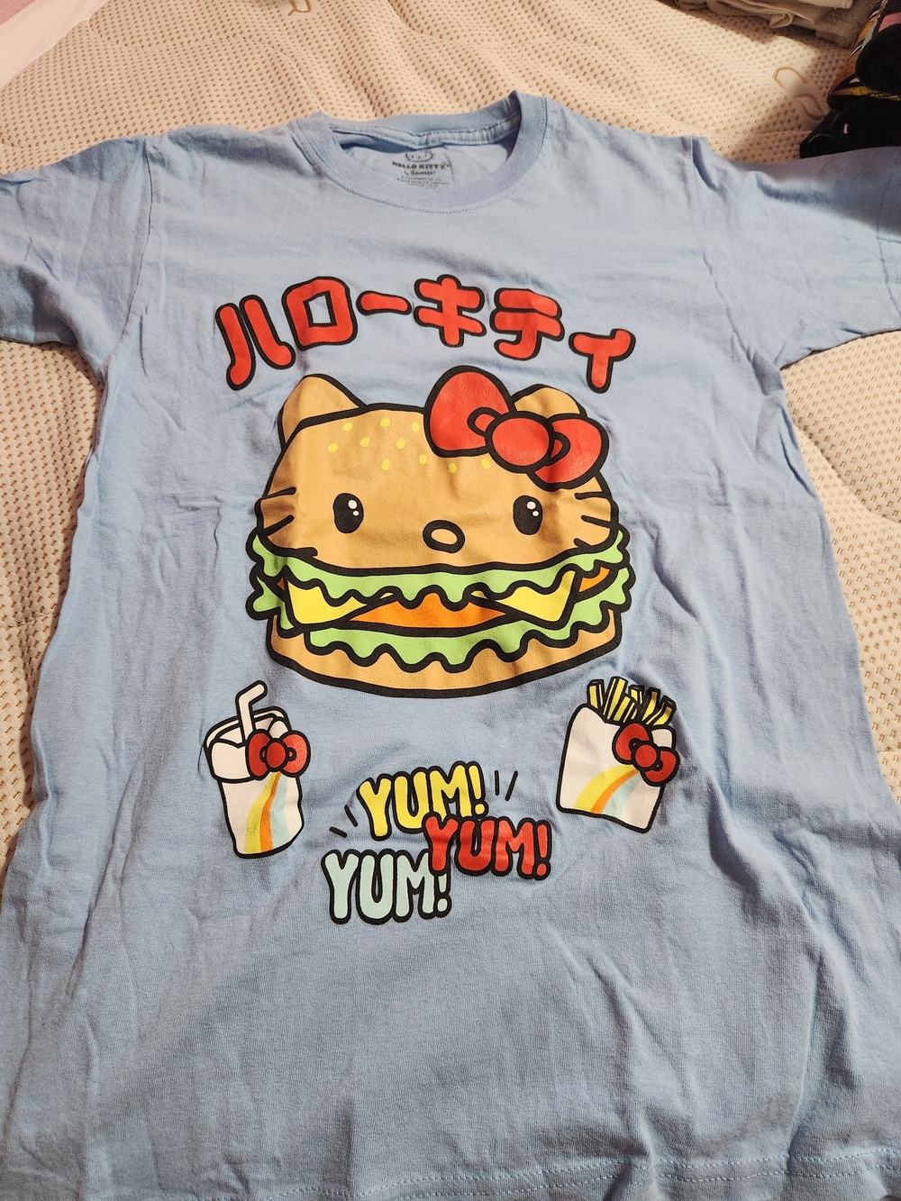 Hello Kitty Blue Graphic T-Shirt - Burger Print